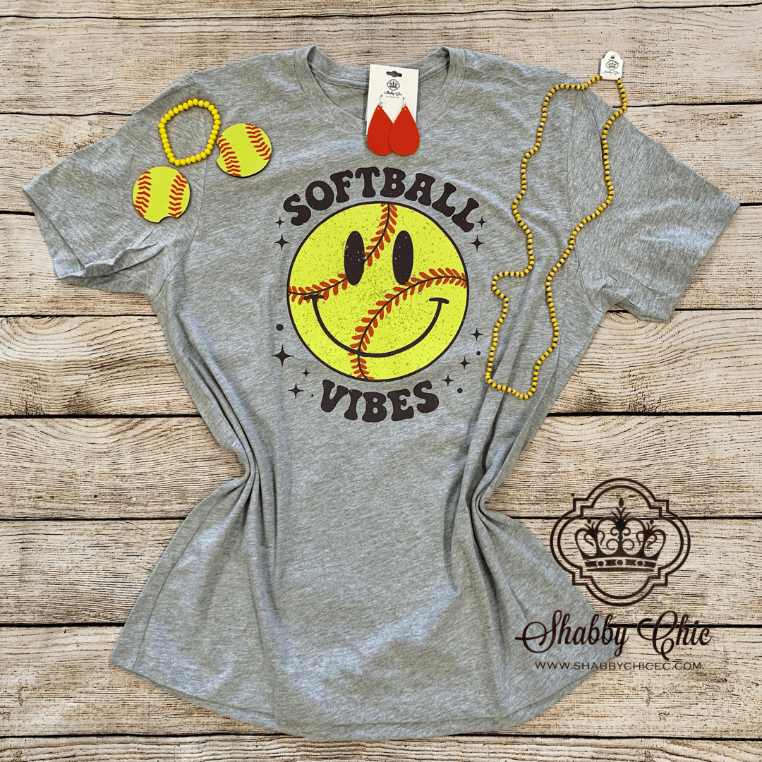 Softball Vibes Tee Shabby Chic Boutique and Tanning Salon