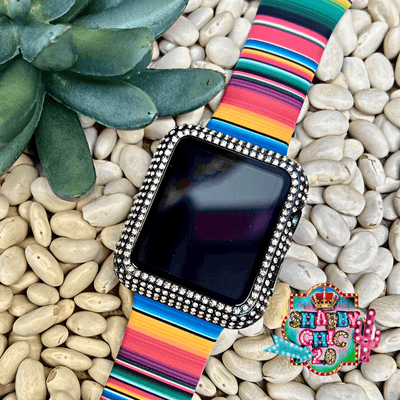 Solid Crystal Watch Case - 38mm Shabby Chic Boutique and Tanning Salon Black