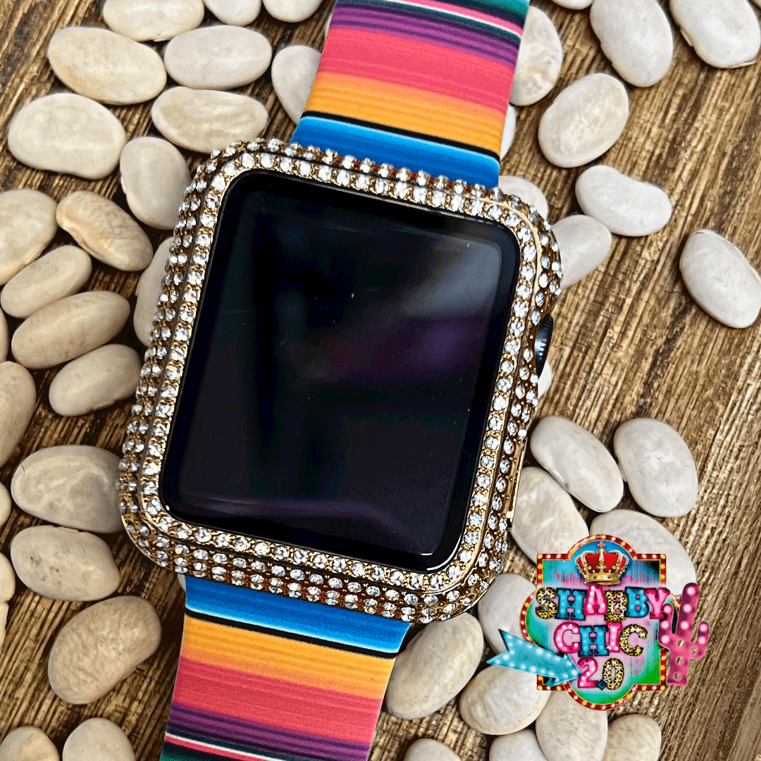 Solid Crystal Watch Case - 42mm Shabby Chic Boutique and Tanning Salon Gold