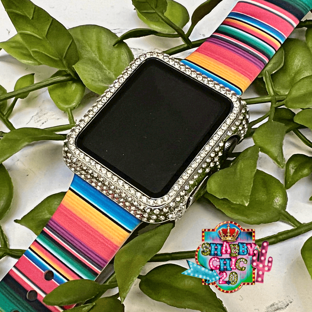 Solid Crystal Watch Case - 42mm Shabby Chic Boutique and Tanning Salon Silver