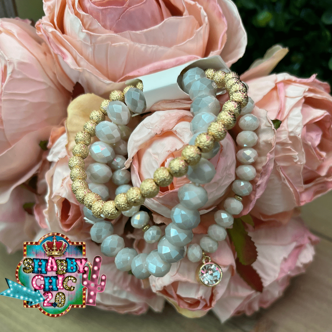 Stack Bracelet Sets Shabby Chic Boutique and Tanning Salon Natural Gold