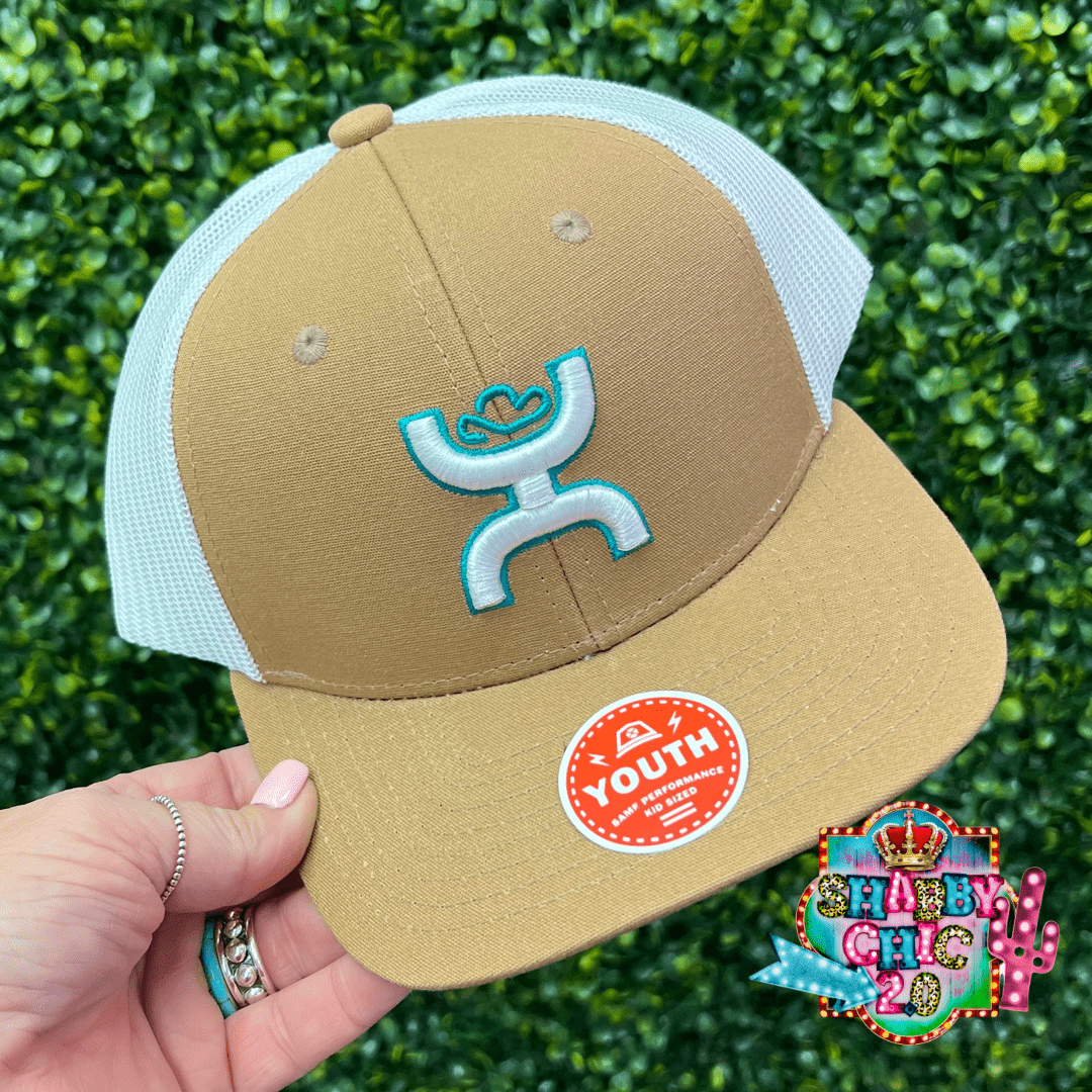 "Sterling" Hooey Turquoise/White 6-Panel Trucker - Youth Shabby Chic Boutique and Tanning Salon