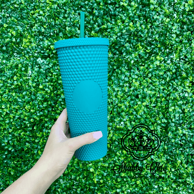 Studded Tumbler - Teal Shabby Chic Boutique and Tanning Salon