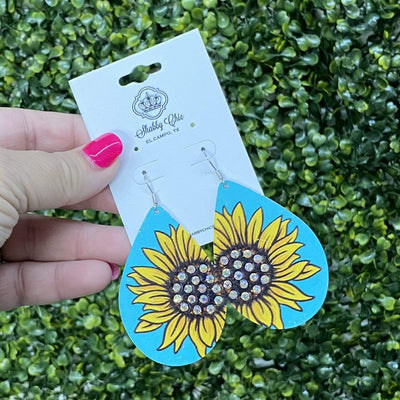 Sunflower earrings - Turquoise Shabby Chic Boutique and Tanning Salon