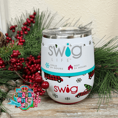 Swig Home Fir the Holidays Stemless Wine Cup (14oz) Shabby Chic Boutique and Tanning Salon