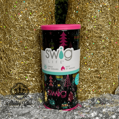 Swig Merry & Bright Skinny Can Cooler (12oz) Shabby Chic Boutique and Tanning Salon