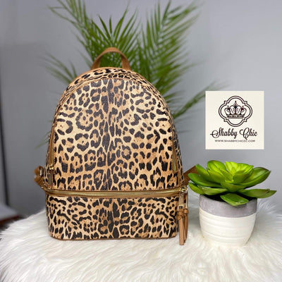 Tan Leopard Backpack Shabby Chic Boutique and Tanning Salon