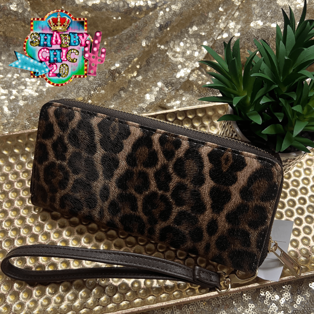 Tan Leopard Zip Wallet Shabby Chic Boutique and Tanning Salon