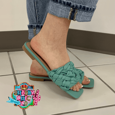 Teal Apron Sandals Shabby Chic Boutique and Tanning Salon