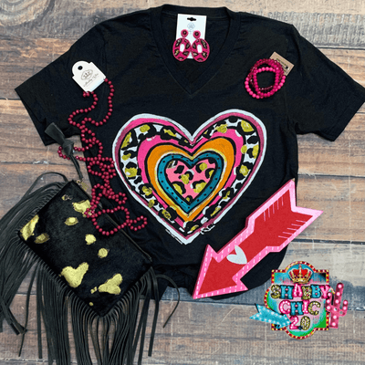 Texas True Threads Callie's Leopard Heart Tee Shabby Chic Boutique and Tanning Salon