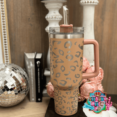 The Most Popular Leopard Tumbler 40oz. Shabby Chic Boutique and Tanning Salon Nude