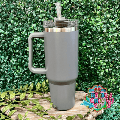 The Most Popular Tumbler 40oz. Shabby Chic Boutique and Tanning Salon Grey