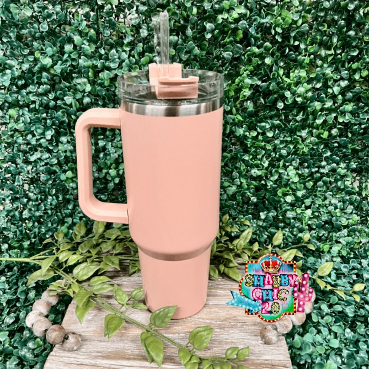 The Most Popular Tumbler 40oz. Shabby Chic Boutique and Tanning Salon Peach