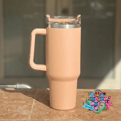 The Most Popular Tumbler 40oz. Shabby Chic Boutique and Tanning Salon Taupe