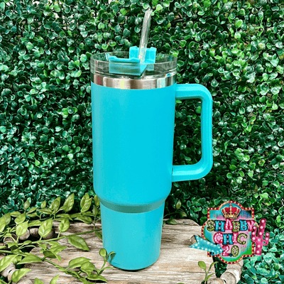 The Most Popular Tumbler 40oz. Shabby Chic Boutique and Tanning Salon Turquoise