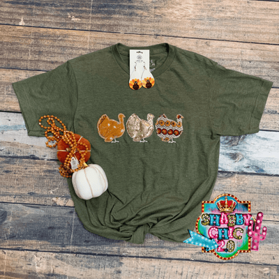 Turkey Trio Tee - Green Shabby Chic Boutique and Tanning Salon