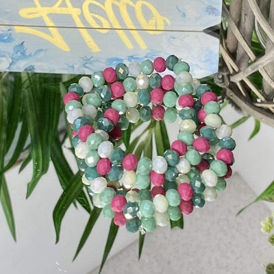 Turquoise and Pink Crystal Bracelet Shabby Chic Boutique and Tanning Salon