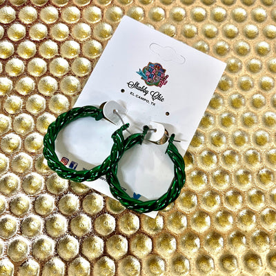 Twisted Hoop Earrings - Green Shabby Chic Boutique and Tanning Salon