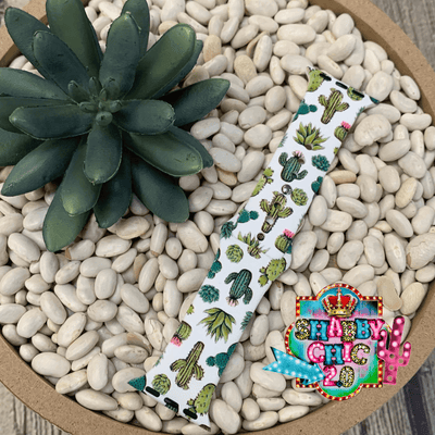 White Cactus Print Watchbands Shabby Chic Boutique and Tanning Salon