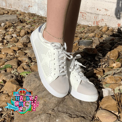 White/Silver Combo Sneakers Shabby Chic Boutique and Tanning Salon