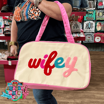 Wifey Tote - Turquoise E Shabby Chic Boutique and Tanning Salon
