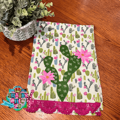 Wilderness Cacti Country Tea Towel Shabby Chic Boutique and Tanning Salon