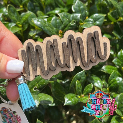 Wooden Mama Key Ring Shabby Chic Boutique and Tanning Salon Dark