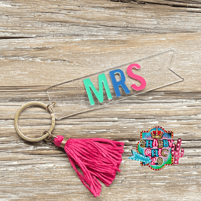 Word Key Rings Shabby Chic Boutique and Tanning Salon MRS