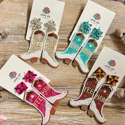 Yee Haw Beaded Earrings Shabby Chic Boutique and Tanning Salon