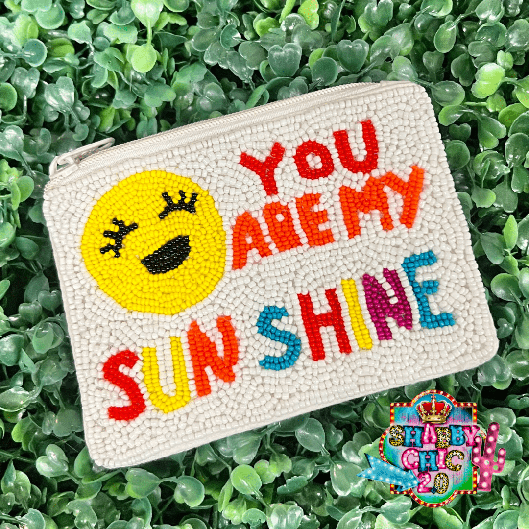 You Are My Sunshine Beaded Bag - White Shabby Chic Boutique and Tanning Salon